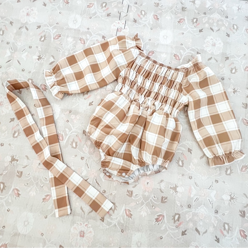 Plaid Print Romper